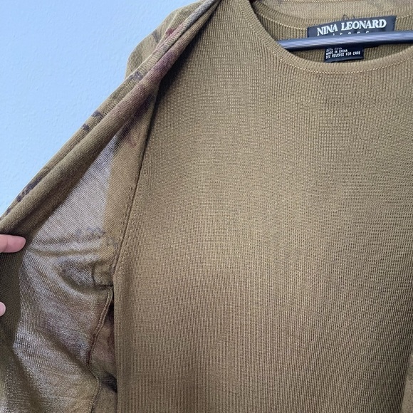 Nina Leonard vintage 80’s built in blazer wool blend knit dress L - Picture 8 of 11